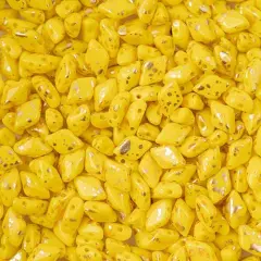 Matubo 2-Hole Czech Glass Gold Splash Gemduo Beads, 50g Lemon