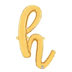 Betallic&reg; 24 inch Script Letter H Gold Air Fill Only