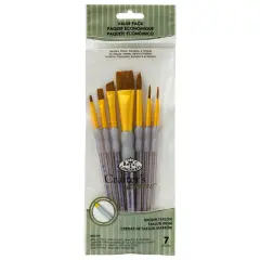 RCC 410 | Crafter's Choice&trade; 7pc Brown Taklon Variety Brush Set