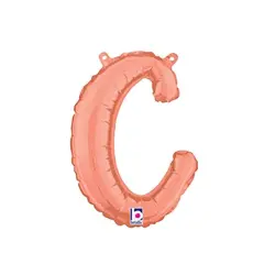 Betallic&reg; 14 inch Script Letter C Rose Gold Air Fill Only
