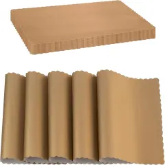 Paper Placemat Disposable, Gold Place Mats with Scalloped Edges, Durable Paper Placemat