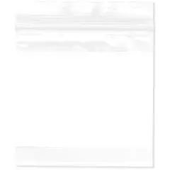 Plymor 3" x 3", 2 Mil with White-Block Zipper Reclosable Plastic Bags