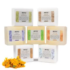 Pifito Melt and Pour Soap Base Sampler (7 lbs) │ Assortment of 7 Bases (1lb ea) │ Clear, White, Goats Milk, Shea Butter, Oatmeal, Honey, Olive Oil │ Glycerin Soap Making Supplies
