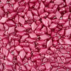 Matubo 2-Hole Czech Glass Pearl Shine Gemduo Beads, 50g Light Fuchsia