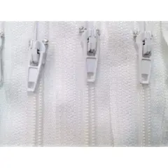 White Generic Nylon Zippers #3 Coil Closed Bottom