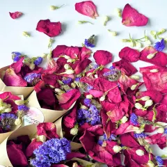 Biodegradable Wedding Confetti,Dried Flower Petals - Natural Dried Rose, Jasmine & Forget-Me-Not Petals