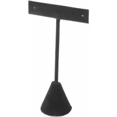 Plymor Black Velvet "T" Style, Single Pair Earring Display Stand, 2.5" W x 1.25" D x 4.5" H