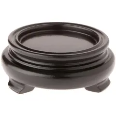 Plymor Black Round Wood Veneer Footed Display Base, 2.75" W x 2.75" D x 1" H (1.875" Display Diameter)