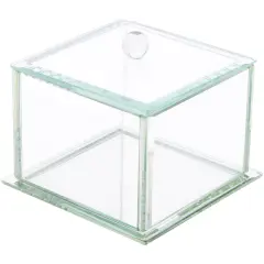 Bard's Clear Beveled Glass Display Box for Jewelry or Keepsakes