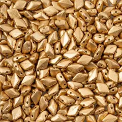 Matubo 2-Hole Czech Glass Metallic Gemduo Beads, 50g Bronze Pale Gold