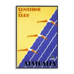 Stupell Industries Sunshine & Surf Australia Framed Giclee Design by Marcus Jules