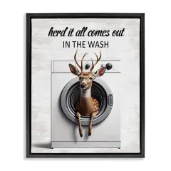 Stupell Industries Herd It Comes Out In Wash Floating Frame Design by Lettered and Lined