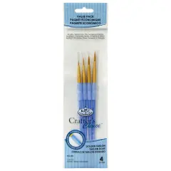 RCC 201 | Crafter's Choice&trade; 4pc Golden Taklon Round Brush Set