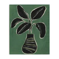 Stupell Industries House Plant on Green Canvas Design by June Erica Vess