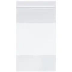 Plymor 5" x 8", 4 Mil with White-Block Heavy Duty Zipper Reclosable Plastic Bags