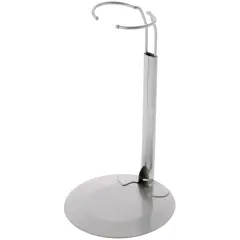 Plymor DSP-70S Silver Adjustable Doll Stand, fits 12, 13, 14, 15, 16, and 17 inch Dolls or Action Figures, Waist is 2.25" - 2.75" wide, 6" - 8" around, Pack of 6
