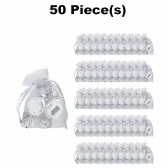 Bulk 50 Pc. Mini Organza Drawstring Treat Bags Silver