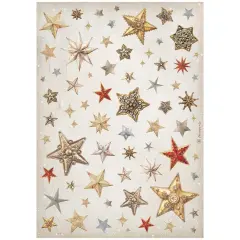 Stamperia Rice Paper Sheet A4-Gear Up For Christmas Stars