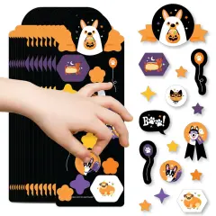 Big Dot of Happiness Halloween Pets - Cats and Dogs Party Favor Kids Stickers - Birthday Goodie Bag Filler - 16 Sheets - 256 Stickers