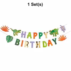 Dinosaur Happy Birthday Garland 2 Pc