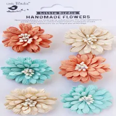 Little Birdie Astra Paper Flowers 6/Pkg-Sun & Rain