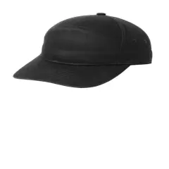 Port Authority&reg; 7Panel Cap | Structured High-Profile Cotton Twill Hat with Adjustable Snapback Black