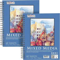 2 Pack 11"x14"(60 Sheets) Mixed Media Sketchbook