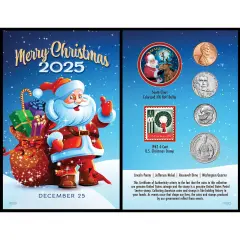 2025 Santa Coin Collectible Greeting Card