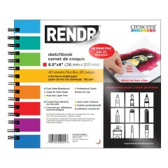 Rendr No Show Thru Wire Bound Perforated Sketchbook-8.5"x8", 40 Sheets