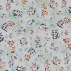 Mook Fabrics Fawn & Friends Printed PUL Fabric [60 in. Wide] - By The Yard Green