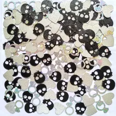 Skull Ring & Heart Confetti for Gothic Bachelorette Party Gothic