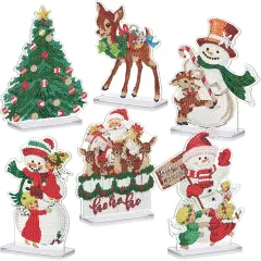 6 Pcs Christmas Diamond Painting Sign Set Diamond Painting Kits