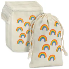 12-Pack Rainbow Party Favor Bags, 4 x 6 In&mdash;Colorful Gift Bags Perfect for Birthday Goodies, Treats, and Rainbow-Themed Party Celebrations, For Ages 3+