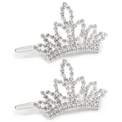 2.5 x 1.4 Inch Dog Crown with White Rhinestone, Small Pet Tiara (2 Pack)