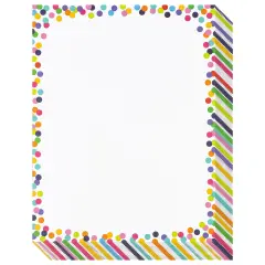 96 Sheets Decorative Confetti Stationary Paper for Classroom Awards, Birthday Invitations, Computer (8.5 x 11 In) Multicolor