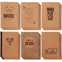 24 Pack Motivational Notebooks Bulk, Lined Inspirational Journals for Coworkers, Office Employee Gifts, Kraft Paper Material (80 Pages Each, 4 x 5.75 In)
