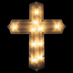 Northlight Lighted Cross Easter Window Decoration - 14" White