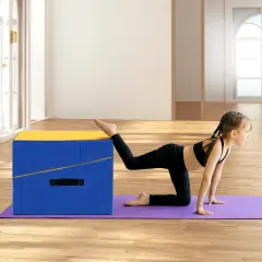 Folding Portable Incline Yoga Gymnastics Tumbling Mat Suitable for Gymnastics Room or Kindergarten Yellow