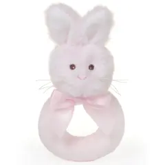Bearington Baby Lil&rsquo; Bunny, 5.5 Inch Pink Soft Stuffed Easter Bunny Rattle, Baby Easter Gifts, For Ages 0-14