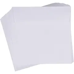 60 Pack White Square Envelopes, 5.5 x 5.5 Square Flap Envelopes for Invitations, Announcements, Photos, Weddings, & Thank You Notes, 120 GSM Paper