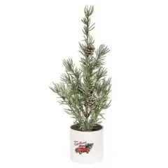 Mini Alpine Tree In "merry Christmas" Truck Pot