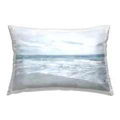 Serene Overcast Beach Decorative Printed Throw Pillow Design by Christine Zalewski, 14 x 7 x 20