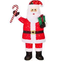 Best Choice Products Lighted Pop-Up Santa Claus, Outdoor Christmas Holiday Decoration w/ LED Lights, Hat, Gift