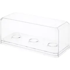 Pioneer Plastics Clear Plastic 3 Golf Ball Display Case with Base, 6.125" W x 2.625" D x 2.25" H