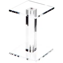 Plymor Clear Acrylic Square Barbell Pedestal Display Riser 4.375 inches (Height) x 3 inches (Width) x 3 inches (Depth) (3/16 inches thick)