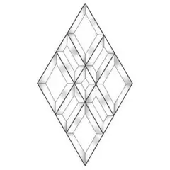 7-3/4" x 13-1/4" Exquisite Clear Glass Diamond Bevel Cluster EC662