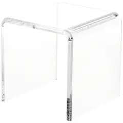 Plymor Clear Acrylic Beveled Square Display Riser, 6" H x 6" W x 6" D (3/8" thick)