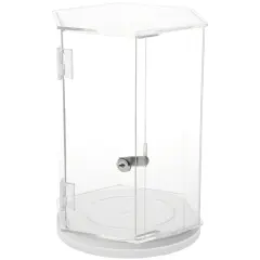 Plymor Clear Acrylic Hexagonal Locking Display Case, No Shelves