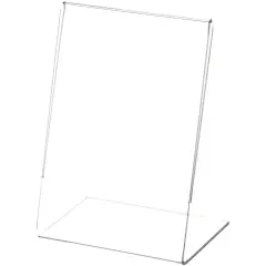 Plymor Clear Acrylic Sign Display / Literature Holder (Angled), 3.5" W x 5" H