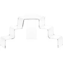 Plymor Clear Acrylic 3-Step, 2-Sided Stair Display Riser 5.25" H x 11.5" W x 6.5" D